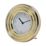 Circular Round Desk Clock Metal Golden Rose Gold Europe Style Metal Texture Home/Office Decoration Desk Clock With Support Rod