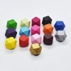 Color diy jewelry accessories octagonal wood beads prismatic water paint environmentally friendly loose beads