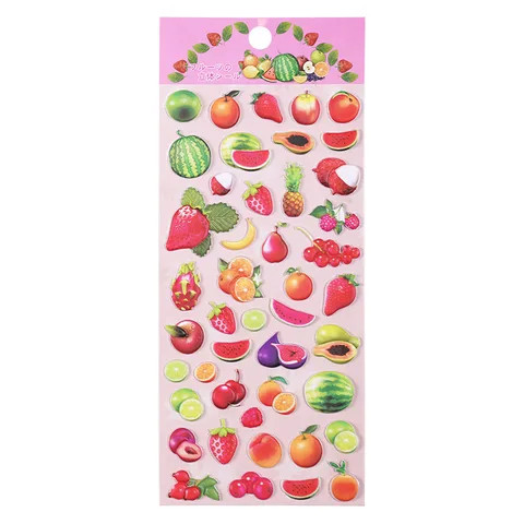Buy Colorful Fruit Stickers Vegetable Puffy Foam Stickers Watermelon ...