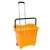 Import Competitive price best selling rolling cheap plastic shopping basket with two wheels from Vietnam