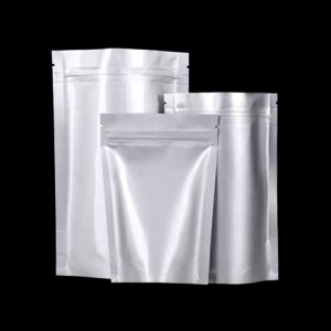 Composite pure aluminum foil self sealing food zipper bag is used to package dog food, candy and tea
