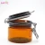 Import Cosmetic storage packaging amber plastic airtight jar 220ml with metal clip lid and rubber seal from China