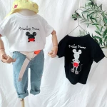 Cotton 2020 summer mickey parent child matching clothes women's short-sleeved T-shirt loose shirt boys girls clothing wholesale