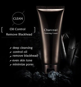 cream foam deep cleansing anti acne remove blackhead charcoal facial cleanser for oily skin