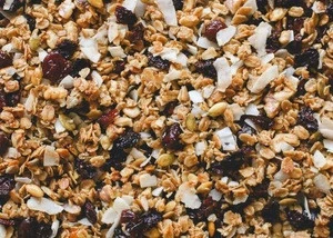 Crunchy Granola With Cherry And Coconut Instant Breakfast Cereal Vegan And Gluten free Certified Organic / Bio Private Label