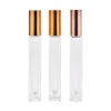 custom 10ml luxury rectangle roller ball packaging eye cream perfume oil container glass roll on bottle