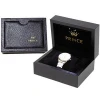 Custom brand watch packaging box luxury watch boxes cases with gold foil logo LED light black plush velvet pillow
