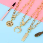 Custom Chain Evil Eye Diamond Pendant Necklace Jewelry, Hamsa Hand Dainty Cute Heart Jewellery Pendant Diamond Necklace