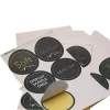 custom company logo die cut waterproof matt black round sticker