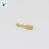 Custom High Precision CNC turning parts Metric inch thread large cylindrical head hand tight Brass knurled screw