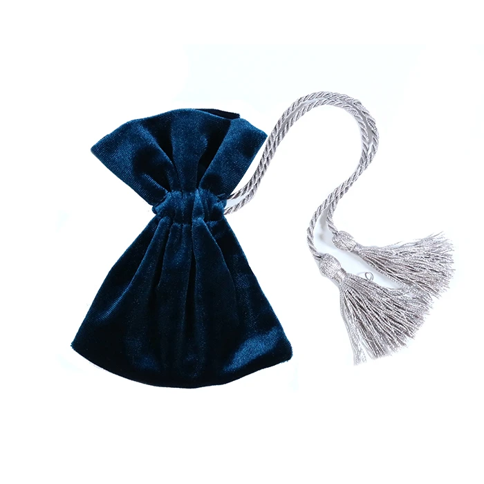 Custom Logo Luxury Velvet Fabric nylon drawstring bag With Handle For Gift Wedding Jewelry Package Use