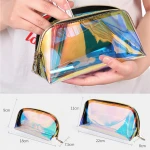 Custom Logo Transparent Zipper Bag TPU Women Beauty Cosmetics Makeup Bags Travel Organizer