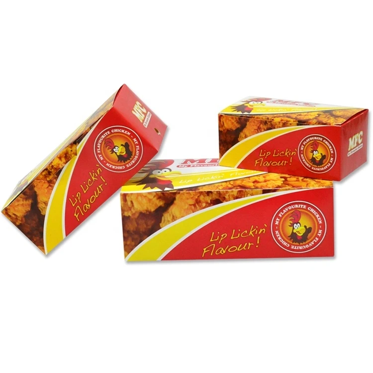Custom printed take away fried chicken packaging boxes for fast food shop