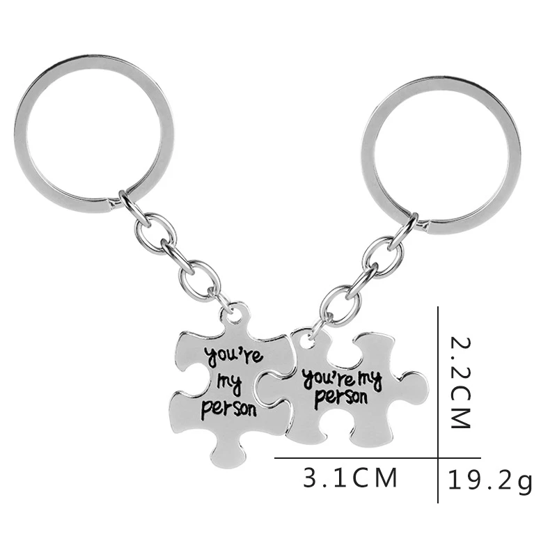 Custom size and logo metal  puzzle keychain