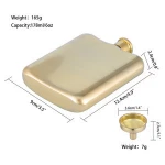 Custom Stainless steel jack daniels Deluxe Vacuum Gold 6oz vodka Hip Flask For Men