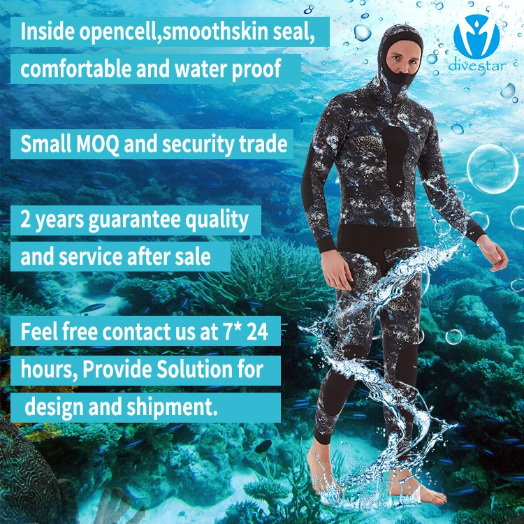 Customized Camo Neoprene wetsuit spearfishing ,New design NEOPRENE  camo wetsuit 7mm