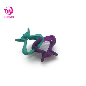 Customized Color 6Pcs Plastic Hair Claw Sets Decorative Rubber Mini Hair Claw