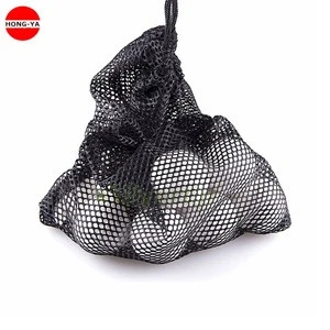 Customized mesh drawstring golf ball pouch bag with locking toggle