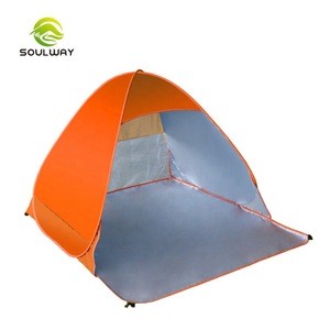 Customized Outdoor Orange 1-2 3-4 Person Instant Pop Up Lightweight Tent For Sun Beach Shelter