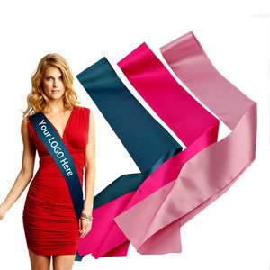 Customized pageant birthday plain satin ribbon sash for ladies