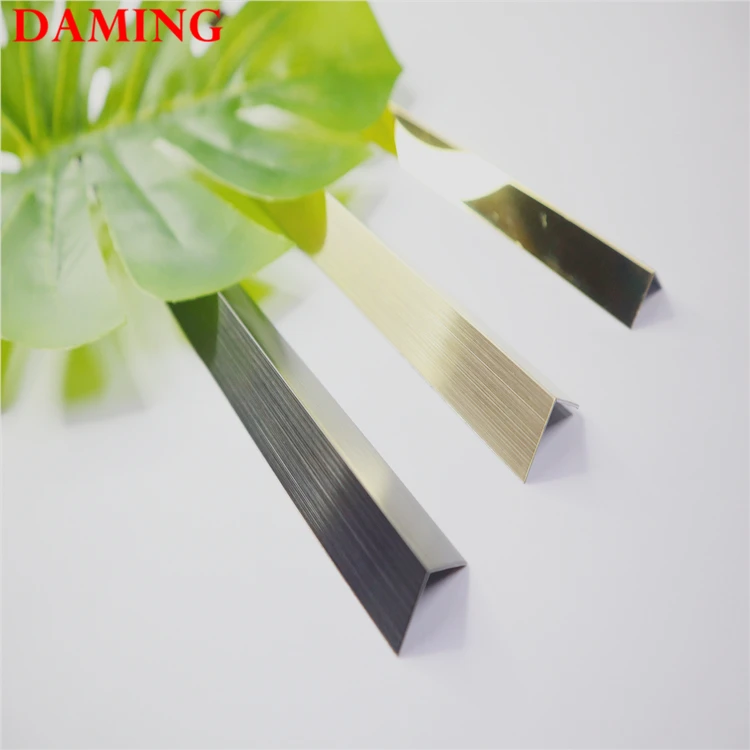 customized thickness silver stainless steel straight tile divider strip angel trim tiles