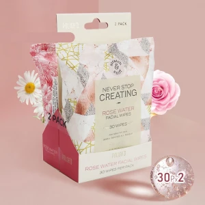 Daily Cleaning Rose Scented Replenishing Water Wet Wipes oil free Makeup Remover Wipes