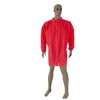 Dental disposable SMS non-woven lab coat with knitted collar and cuff