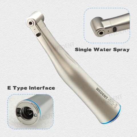 Dental Instruments 1:1 Contra Angle Single Water Spray Fiber Optic Stainless Steel Dental Implant Handpiece