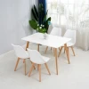Design Modern Dining Chairs White Set of 4 Solid Wooden Legs Comfy Table And Chair Set