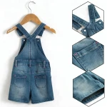 Design your own board adjustable strap baby girl embroidery denim dungaree shorts