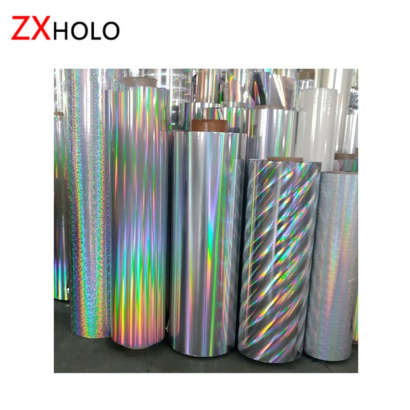 Different pattern PET &amp; BOPP Holographic Metallized and Transparent Lamination Film for paper board