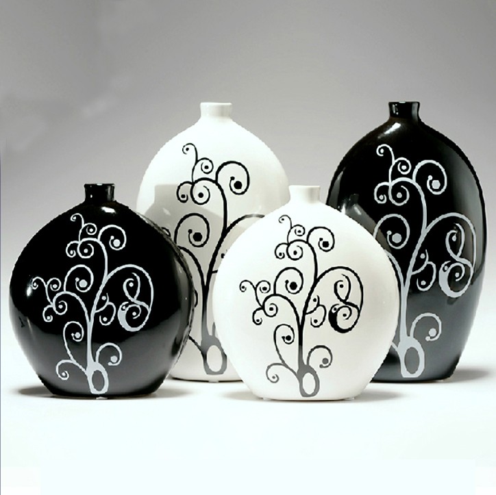 Different shaped vases home decoration pieces