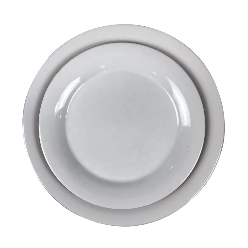 Dish serveware pure white chinese plate set dinnerware, 4 pack melamine plastic hotel rustic restaurant ware