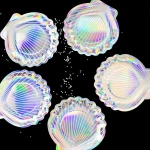 Disposable Printing Foil iridescent Shell Shaped paper Plate