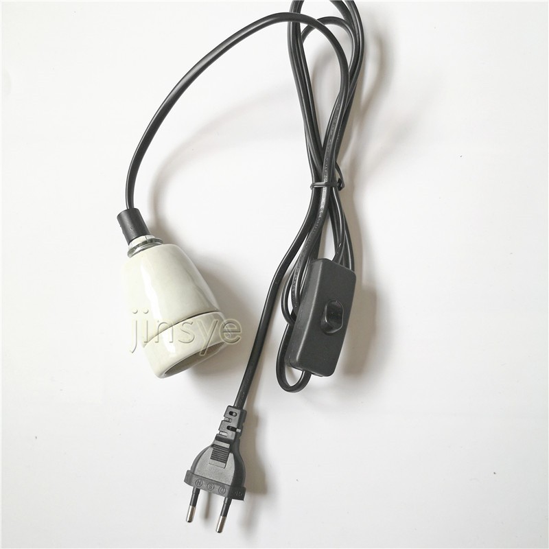 DIY Edison Socket Plug in Vintage Industrial Black Bulb Cord Lamp Head DIY Light Fixture Hanging Light Lamp kit