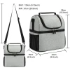 Double Compartment Food Carry Warmer Bag Lunch Cooler Bags For School Kids