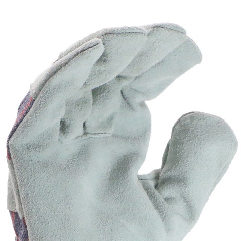 Durable construction full palm cow split leather work gloves