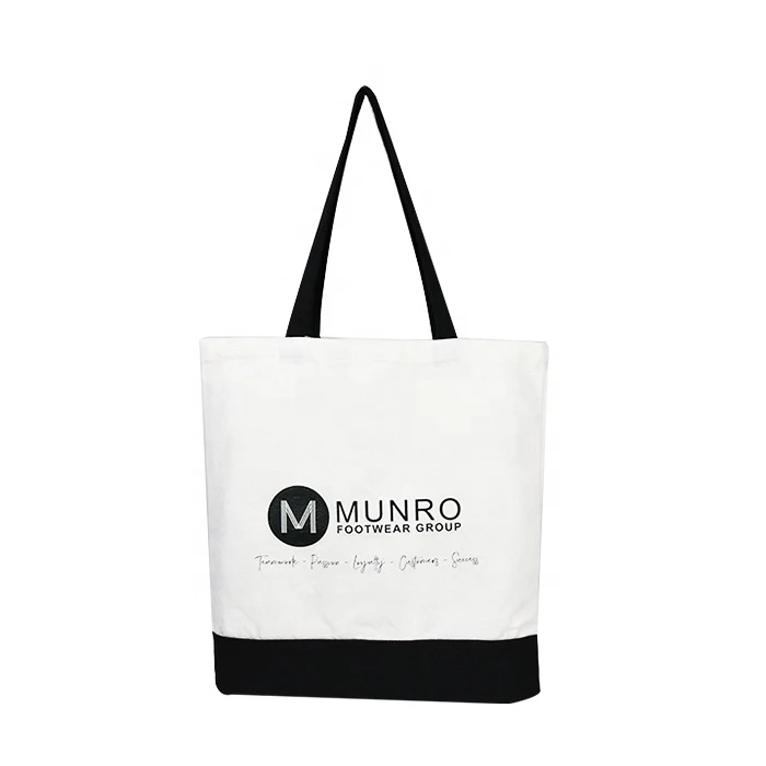 E-co friendly recycled shopping tote bag cotton canvas with logo printed