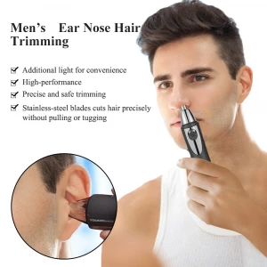 Ear and Nose Hair Trimmer Professional Painless Eyebrow and Facial Hair Trimmer for Men and Women Dual Edge Blades