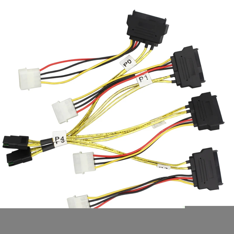 Factory customized processing power data cable motherboard hard disk micro SATA cable 1 turn 4 data connection money