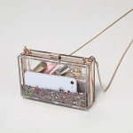 Factory direct wholesale high quality color crystal square box clear acrylic cluth evening bags for women