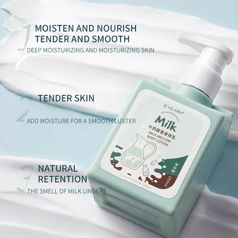 Factory Low Moq Private Label Milk Nourishing Whitening Organic Body Moisturizer Body Lotion Unisex