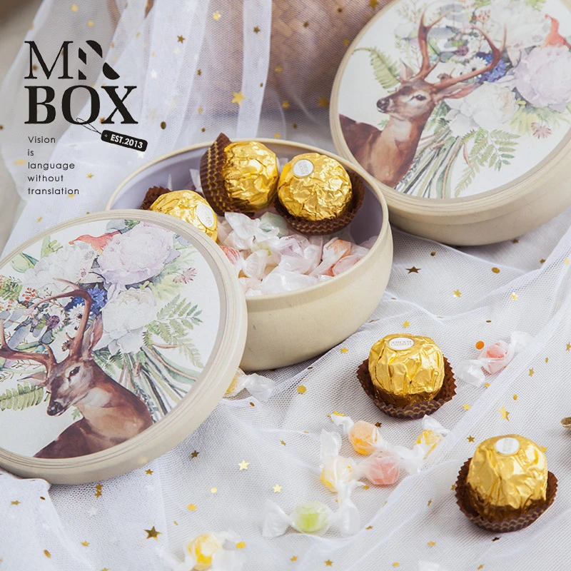 Factory wholesale chocolate box creative wedding tinplate candy box gift packaging  box