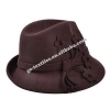 Fall and winter pure wool jazz hat flowers ladies hats felt cat wholesale custom fedora hat
