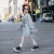 Import fall fashion loose one piece letter printed mesh girls&#x27; dresses kids clothes for girls from China