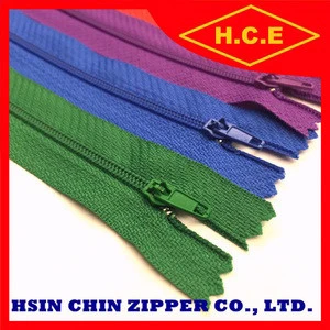 Fancy 30 inch finished nylon zipper for luggage bags or shoes