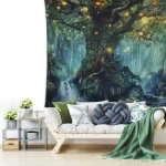 Fantasy forest tree of life pattern psychedelic tapestry mandala tapestry wall hanging HD Printing Art tapestry