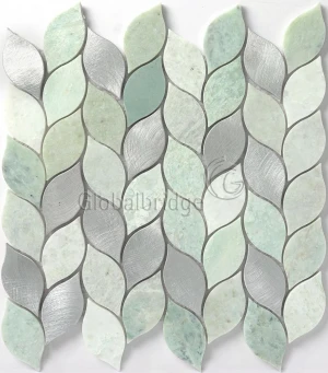 Fashion design marble mix Aluminum  mosaic tile stone mosaics marble mosaic tile