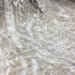 Fashion Dubai machine embroidered white flower lace fabric