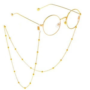 Fashion New Simple Design Eyewear Accessories Copper Beads Glasses Holder Slip Chain